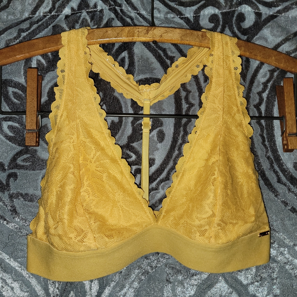 PINK Victoria's Secret Yellow Lace Bra Intimates